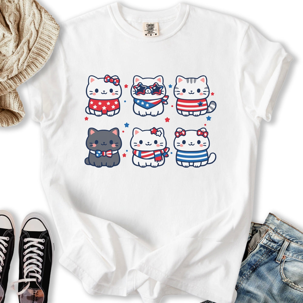 Cute Patriotic Cats T-Shirt