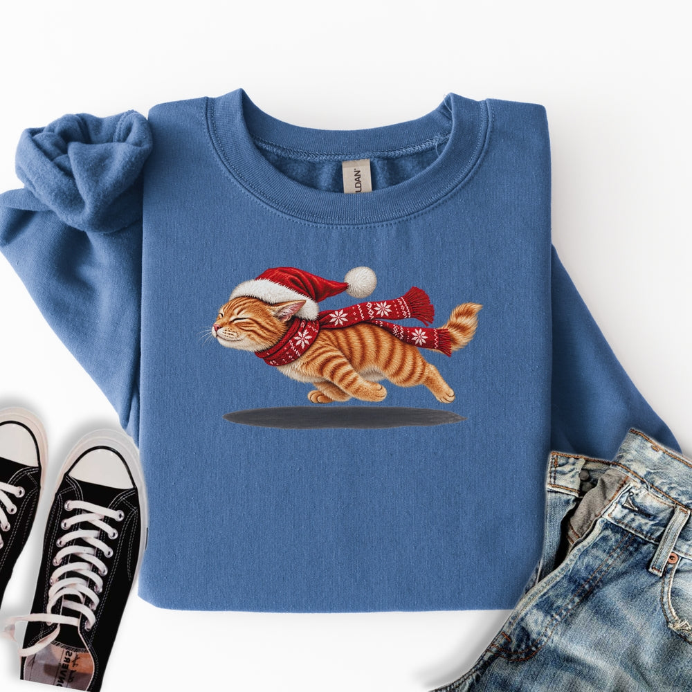 Christmas Ginger Cat Zoomies Sweatshirt