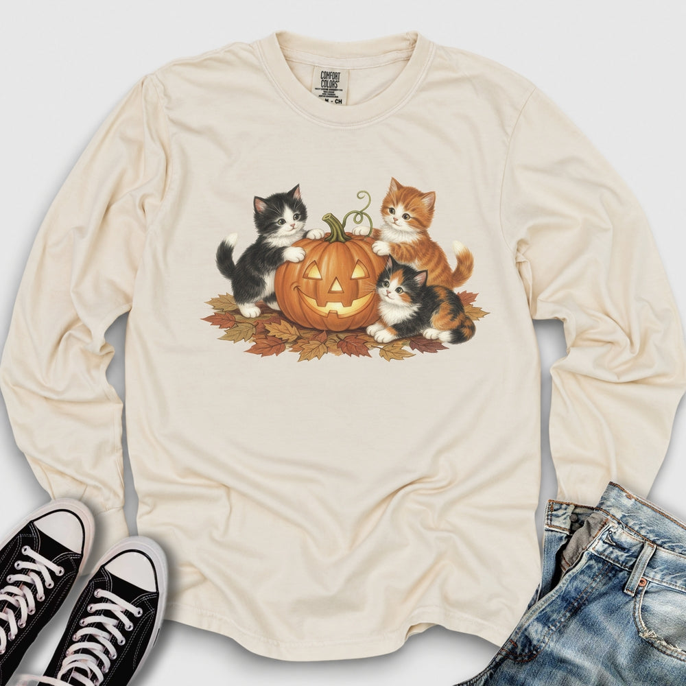 Cute Fall Kittens Long Sleeve Tee