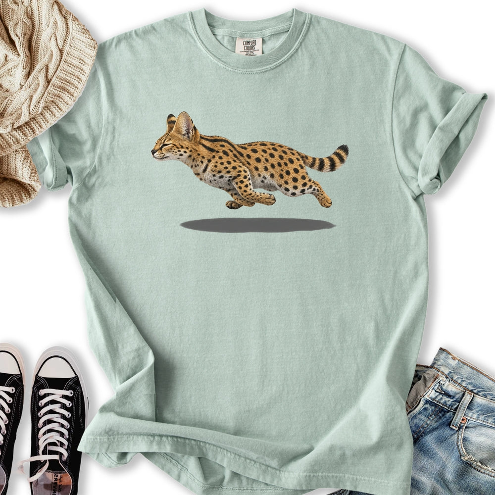 Serval Cat Zoomies Relaxed Tee