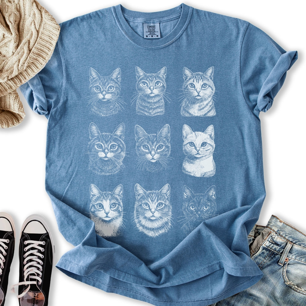 Vintage Cat Faces T-Shirt
