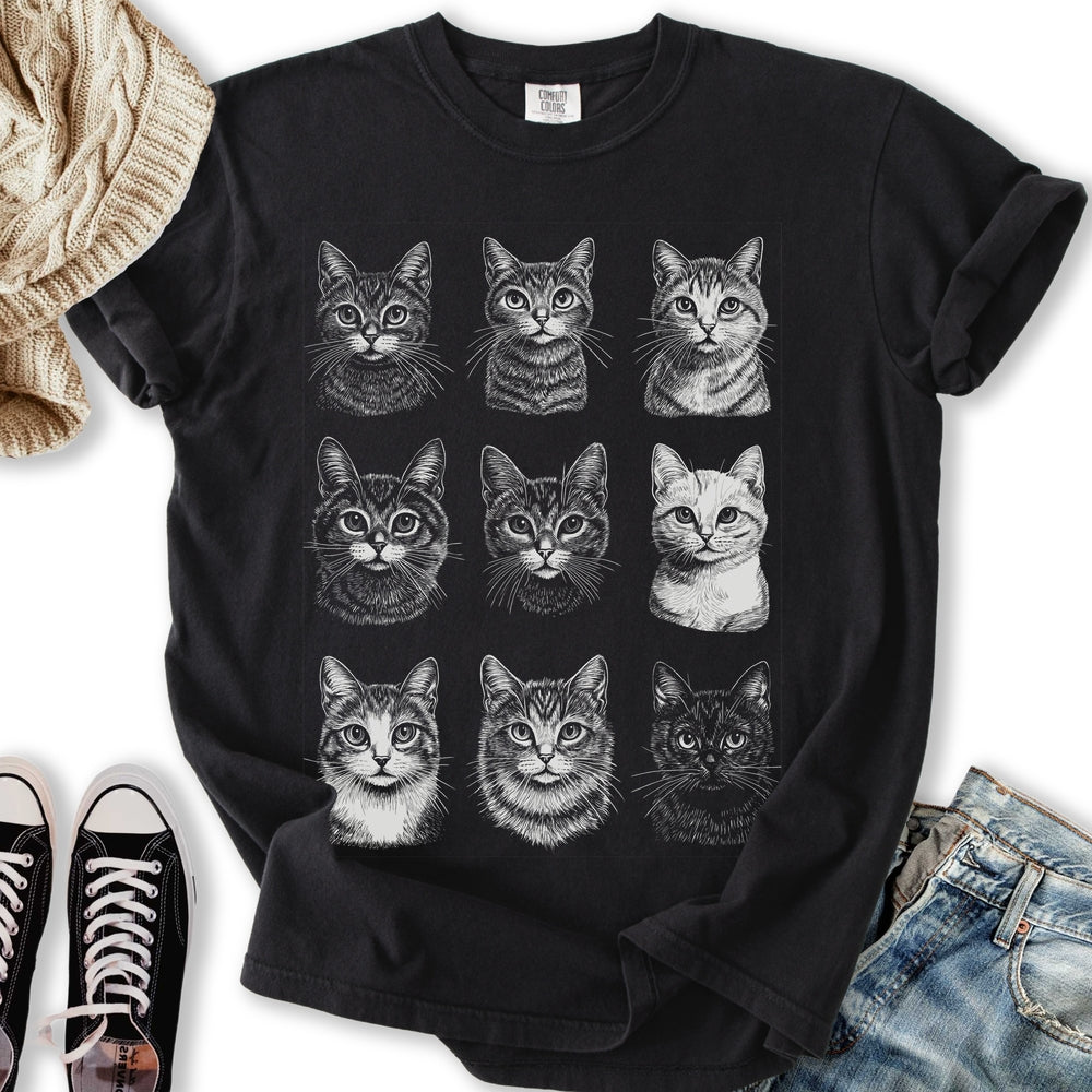 Vintage Cat Faces T-Shirt