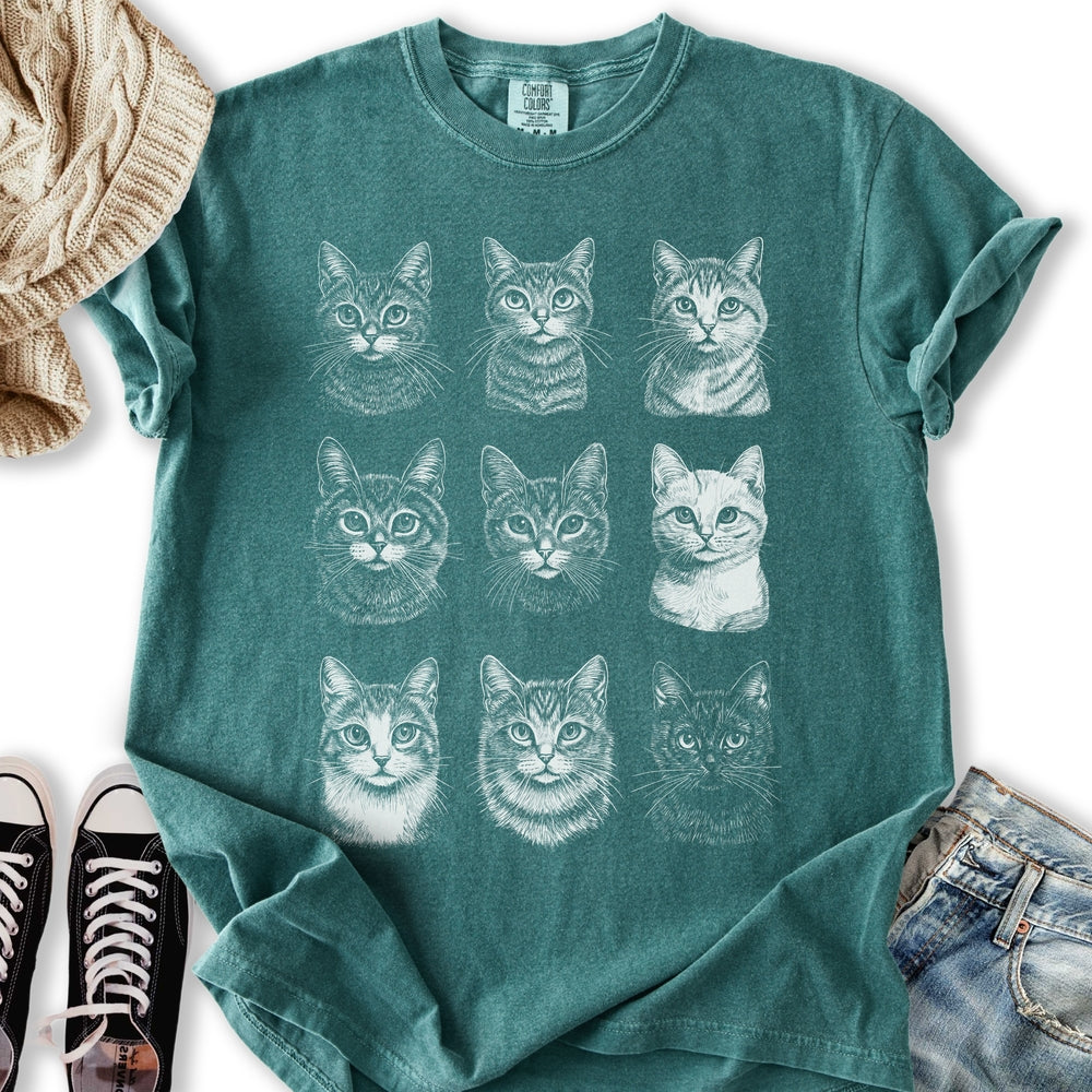 Vintage Cat Faces T-Shirt