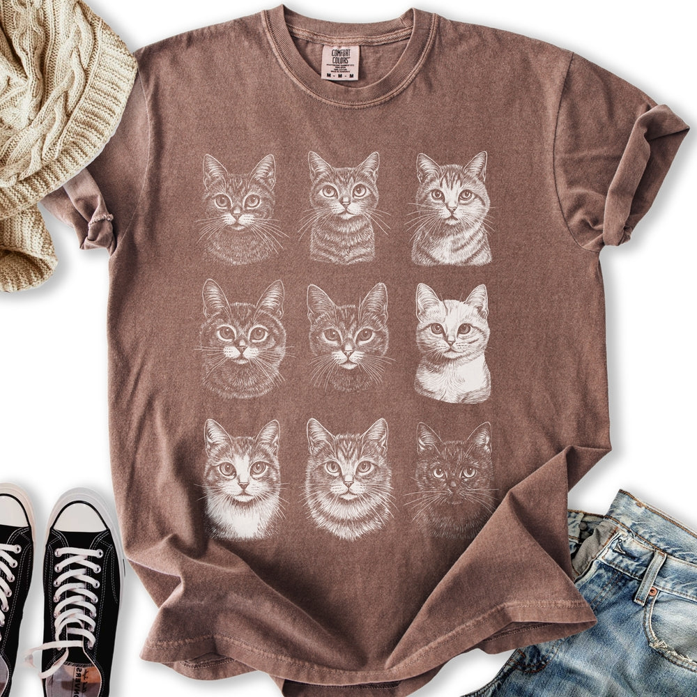 Vintage Cat Faces T-Shirt