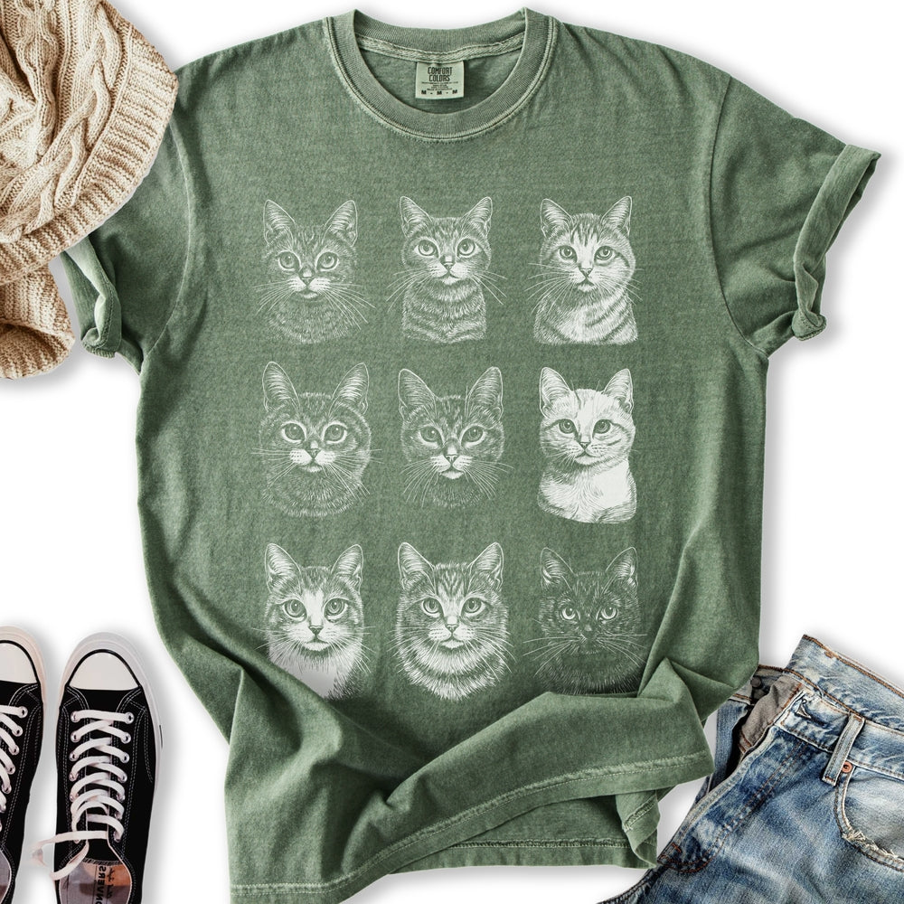 Vintage Cat Faces T-Shirt