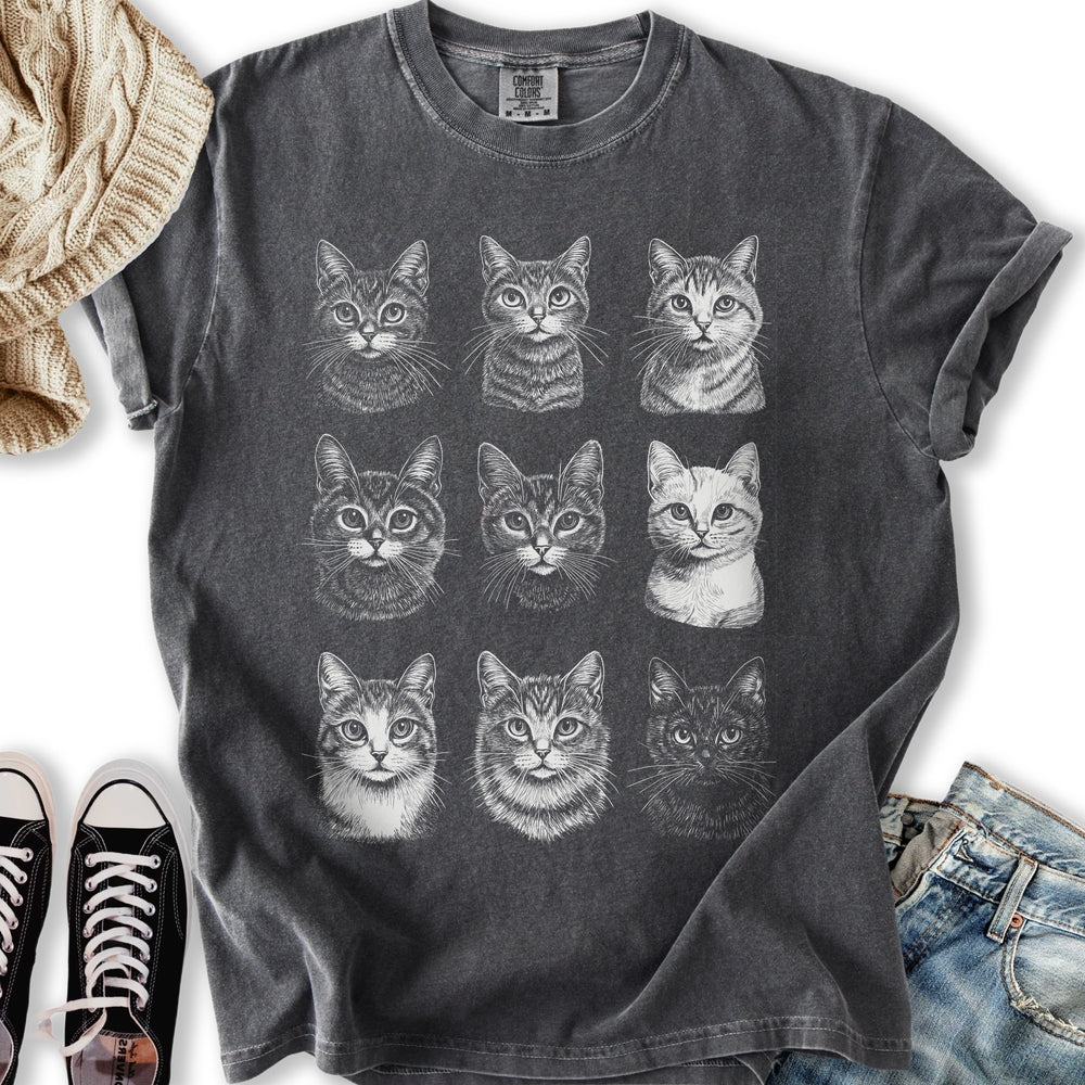 Vintage Cat Faces T-Shirt