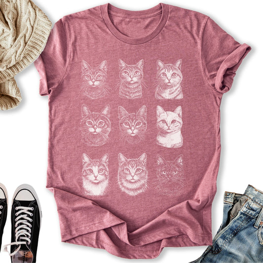 Vintage Cat Faces Classic Tee
