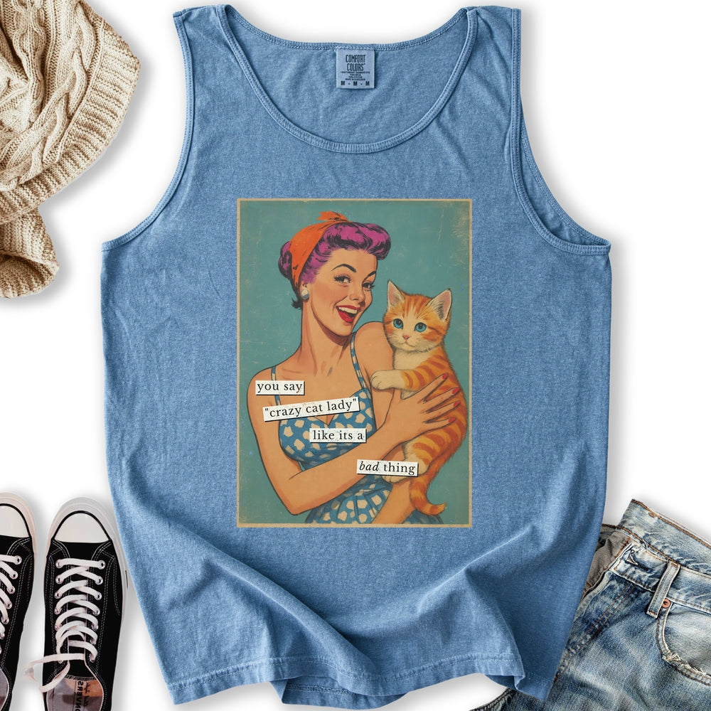 Retro Crazy Cat Lady Tank