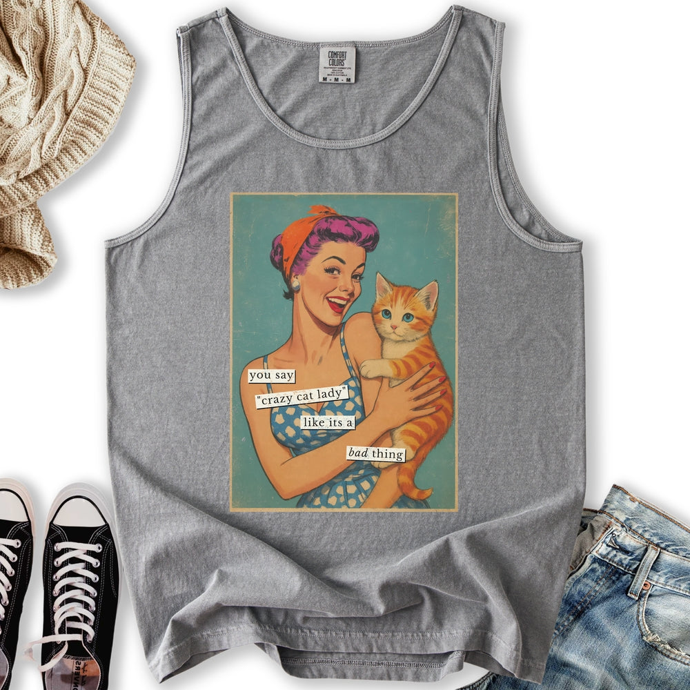 Retro Crazy Cat Lady Tank
