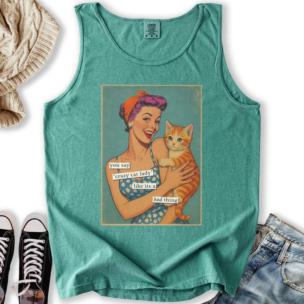 Retro Crazy Cat Lady Tank