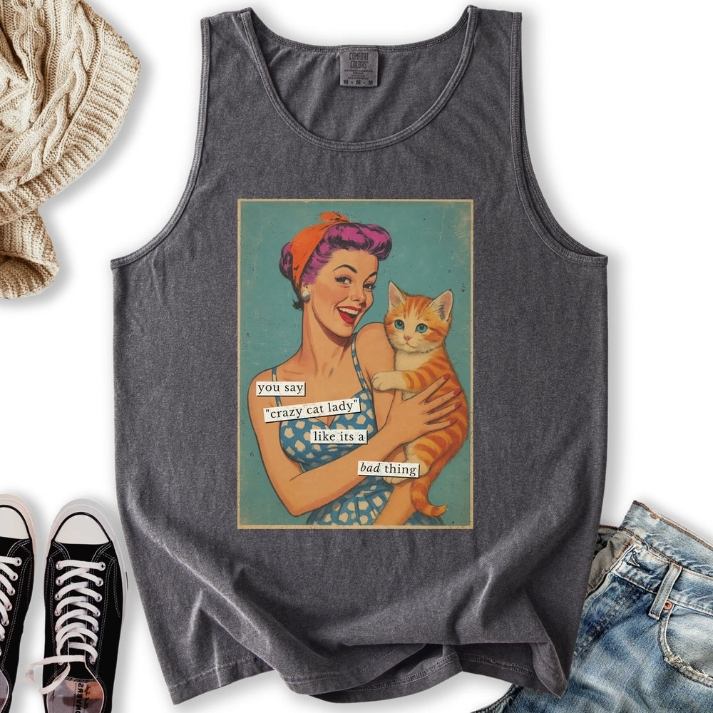 Retro Crazy Cat Lady Tank