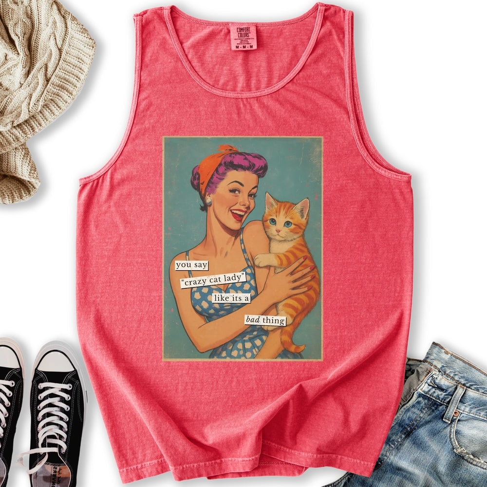Retro Crazy Cat Lady Tank