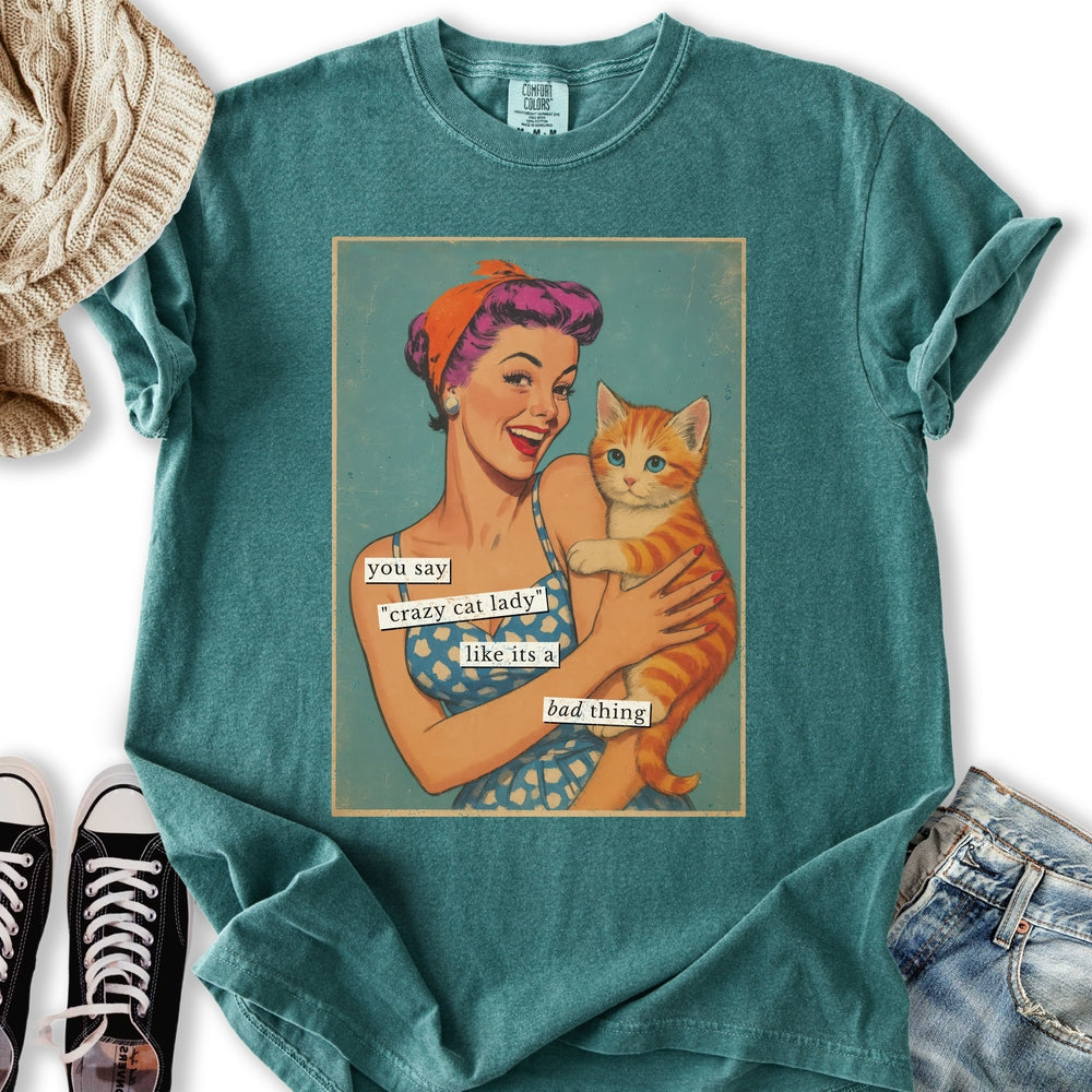 Retro Crazy Cat Lady T-shirt