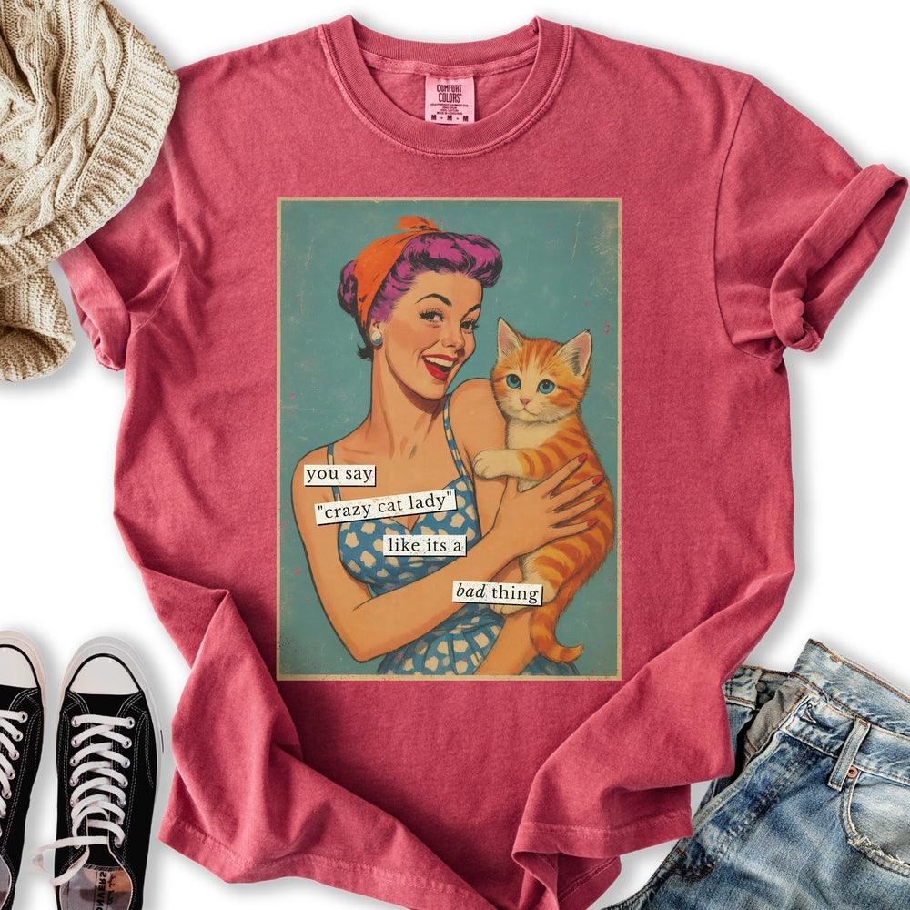 Retro Crazy Cat Lady T-shirt