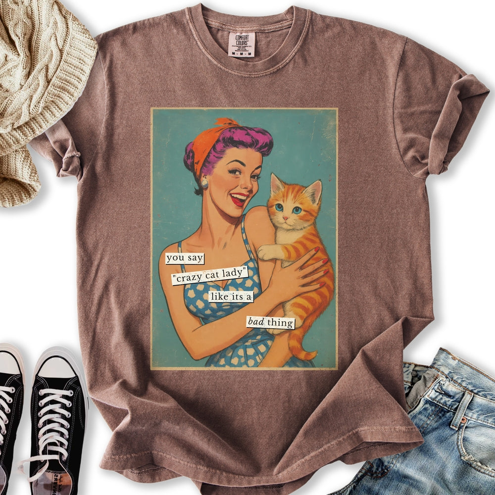 Retro Crazy Cat Lady T-shirt