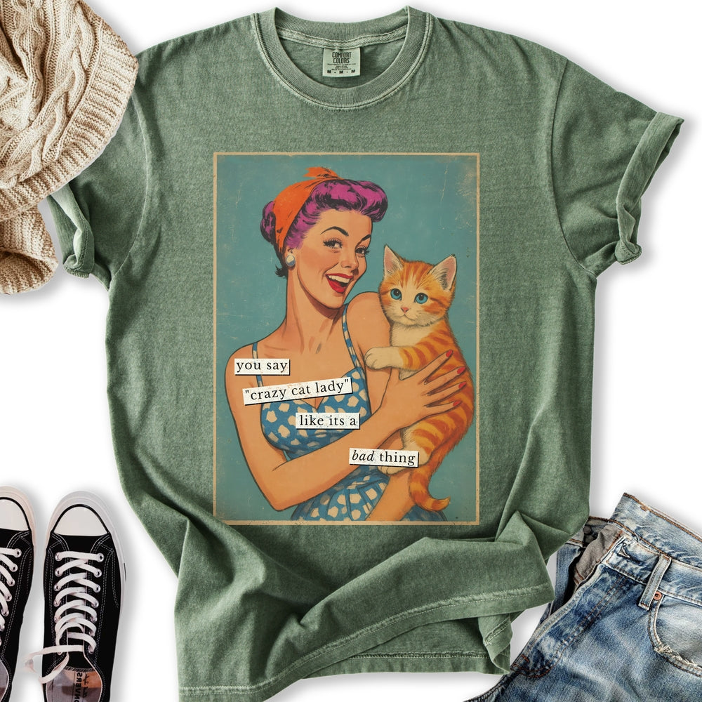 Retro Crazy Cat Lady T-shirt