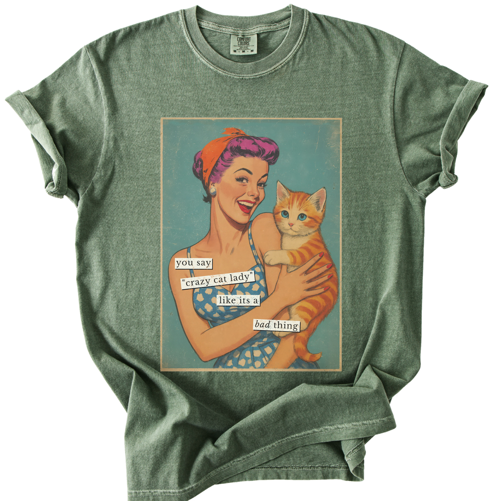 Retro Crazy Cat Lady T-shirt
