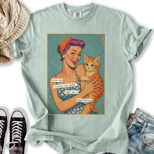 Retro Crazy Cat Lady T-shirt