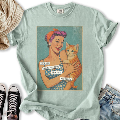 Retro Crazy Cat Lady T-shirt