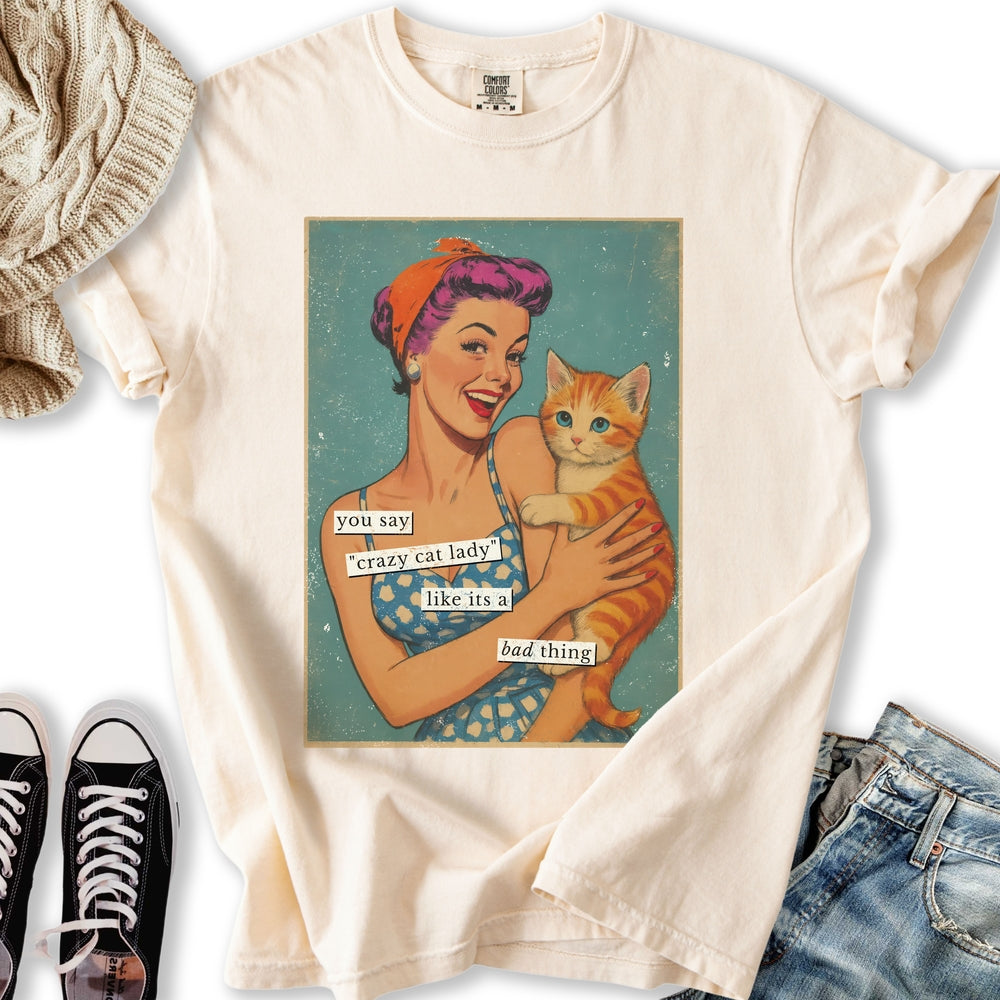 Retro Crazy Cat Lady T-shirt