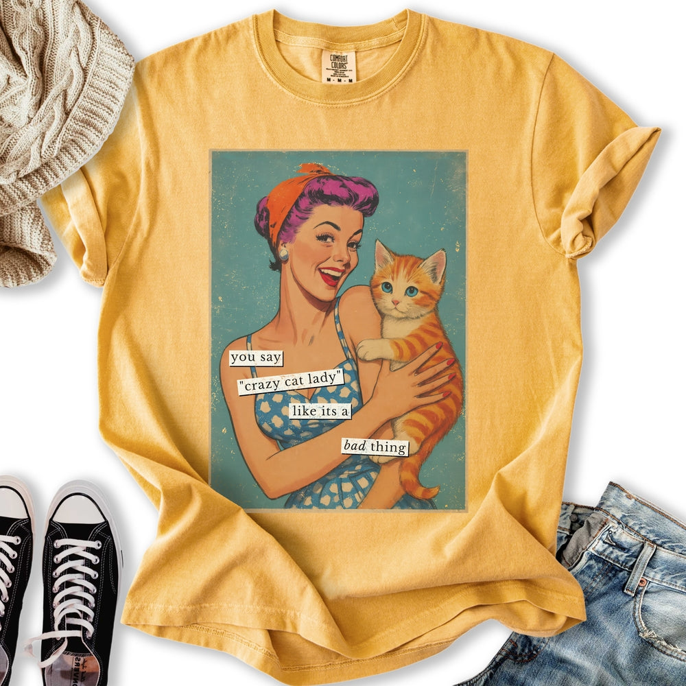 Retro Crazy Cat Lady T-shirt