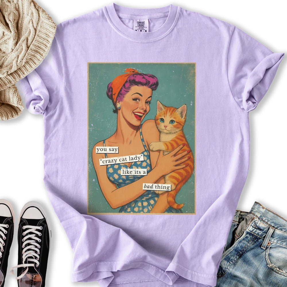 Retro Crazy Cat Lady T-shirt