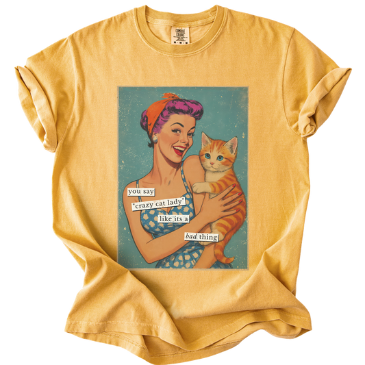 Retro Crazy Cat Lady T-shirt