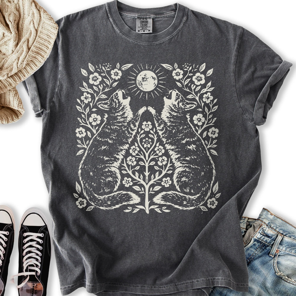 Woodblock Cat Print T-Shirt