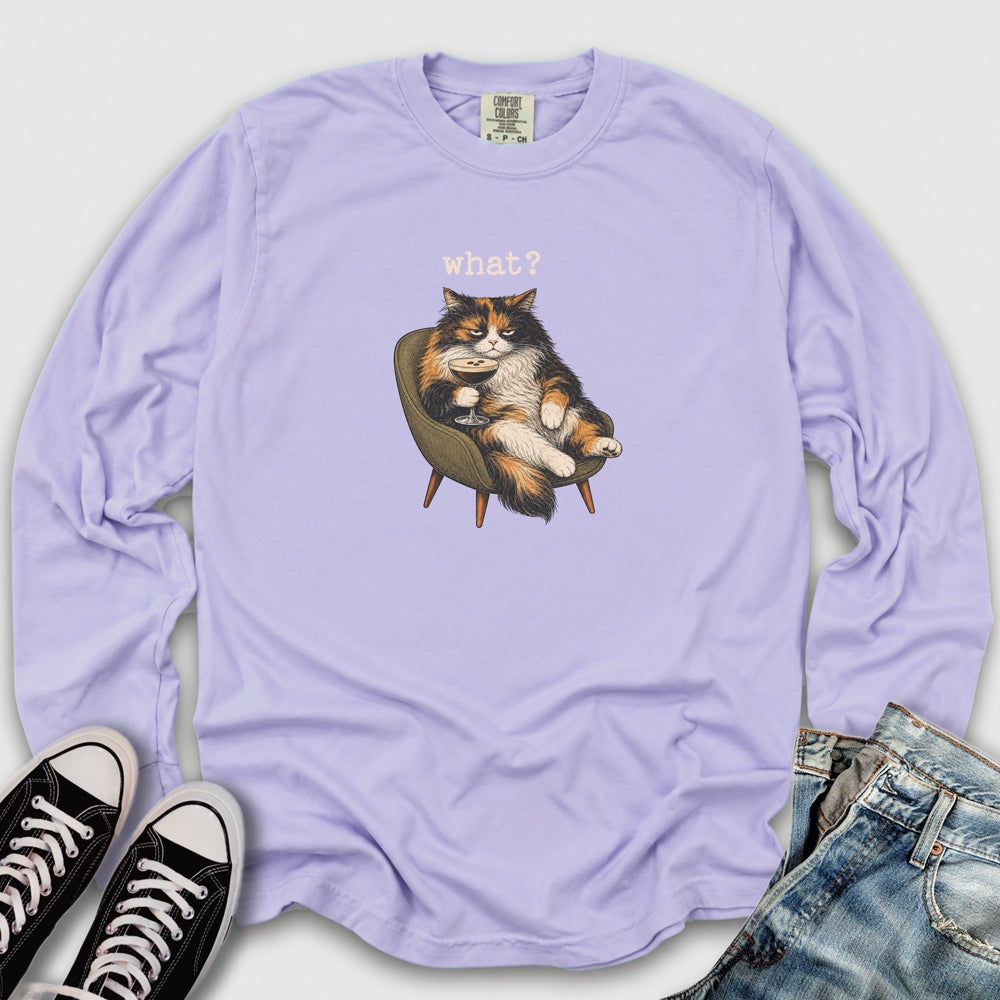 Grumpy Calico Cat Long Sleeve Tee