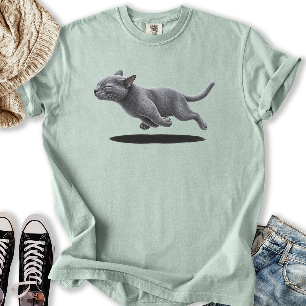 Gray Cat Zoomies Relaxed Tee
