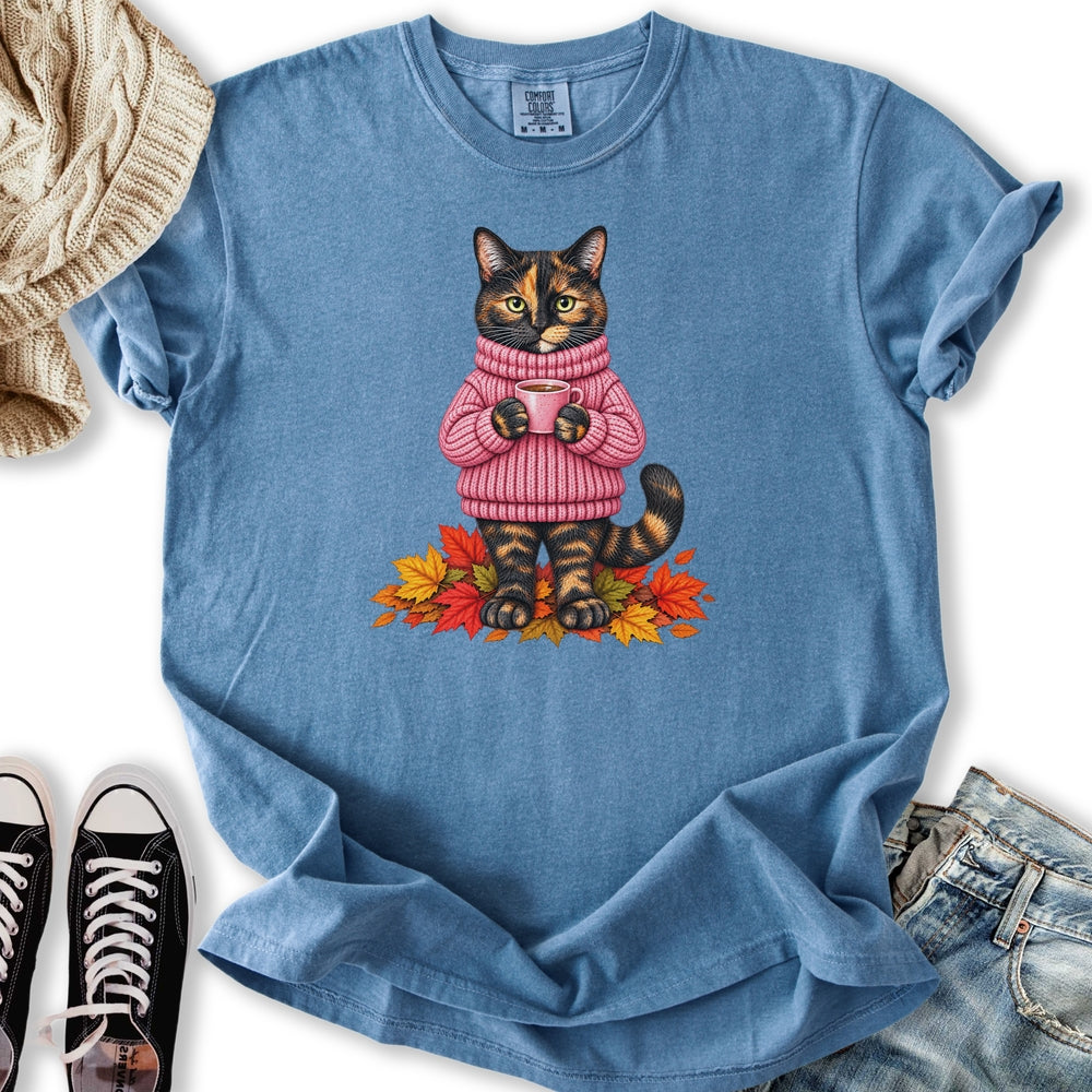 Cozy Fall Tortie Cat Relaxed Tee