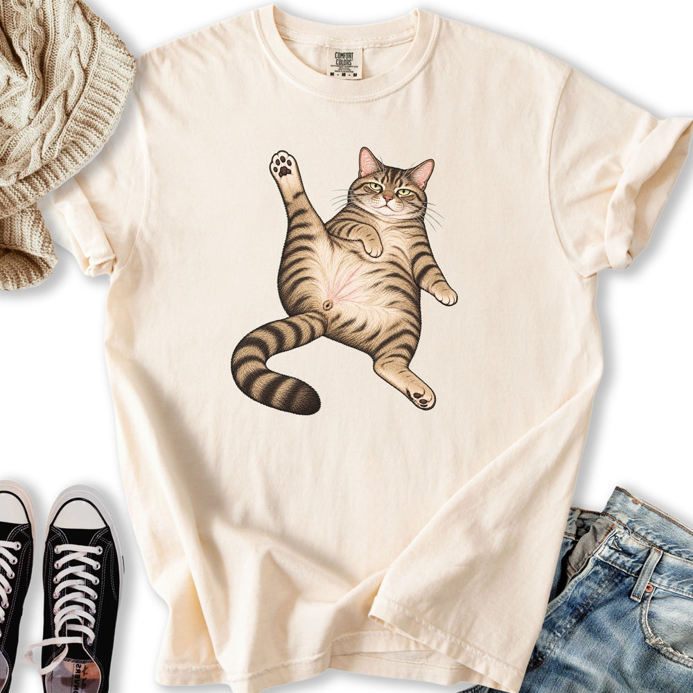 Stretching Tabby Cat Relaxed Tee