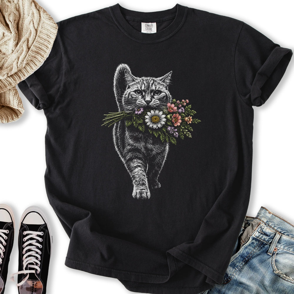 Cat With Flowers T-Shirt