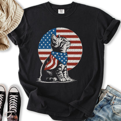 Kitten America Flag T-Shirt