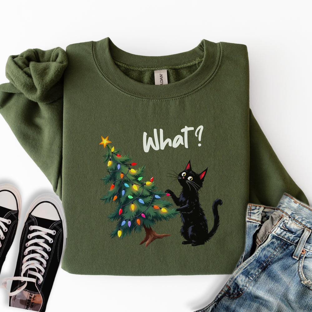 Black Cat What Sweatshirt