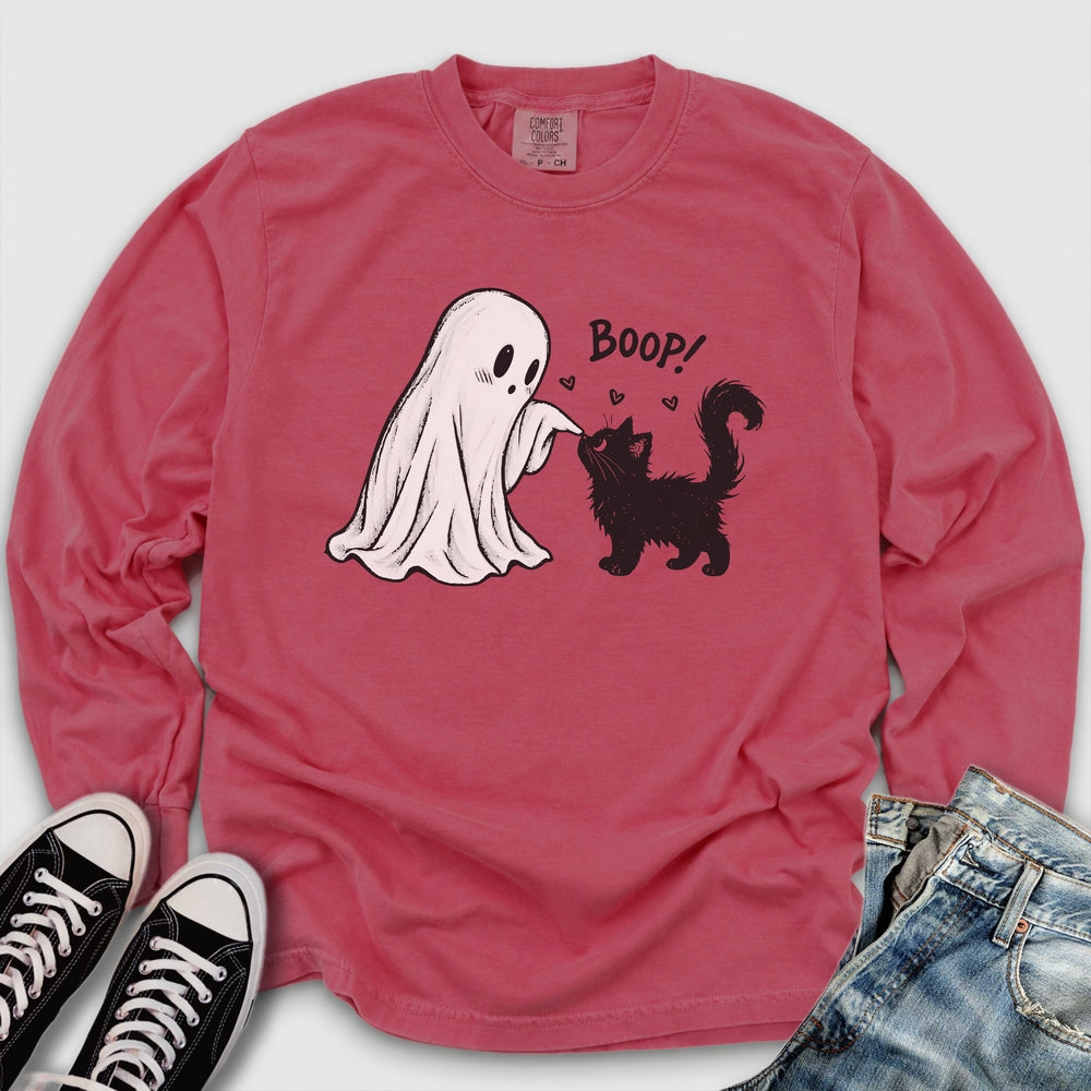 Boop Ghost and Cat Long Sleeve Tee