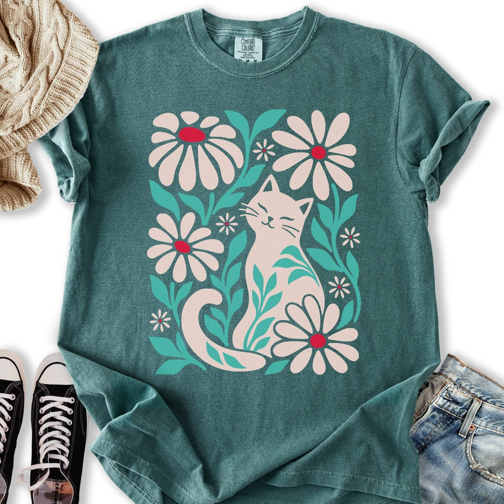 Blooming Cat Lover Relaxed Tee