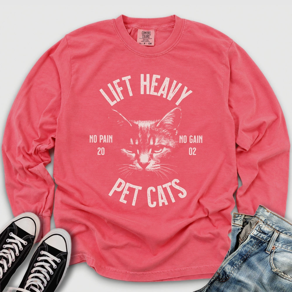 Lift Heavy Pet Cats Long Sleeve Tee