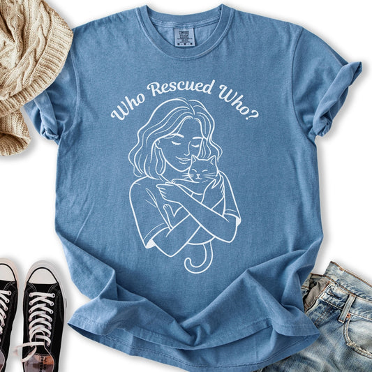 Who Rescued Who LineArt T-Shirt