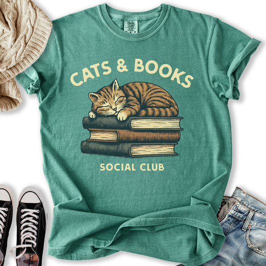 Cats & Books Social Club T-Shirt