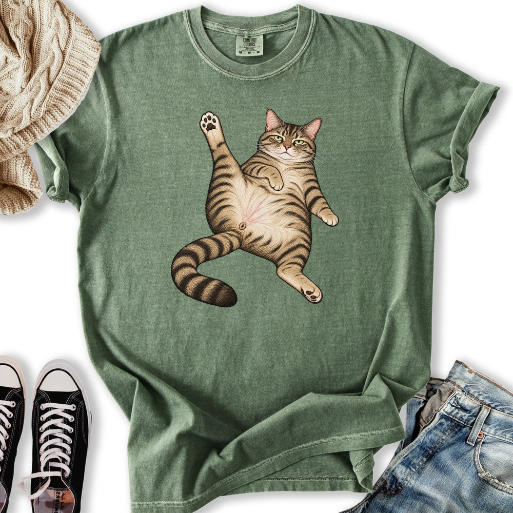 Stretching Tabby Cat Relaxed Tee