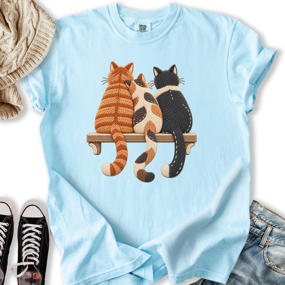 Printed Knit Cats Relaxed Tee