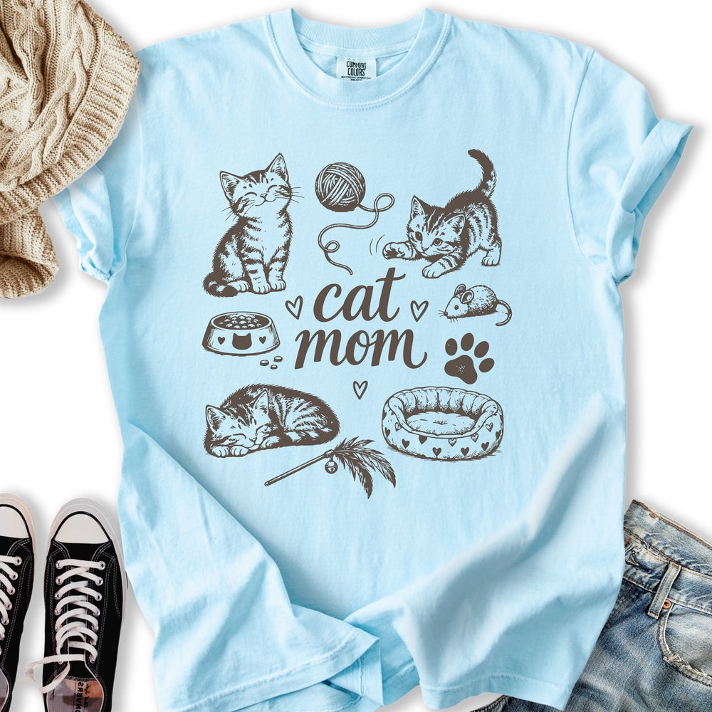 Cat Mom Sketch Relaxed Tee