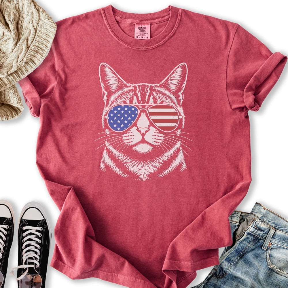 USA Aviator Cat T-Shirt