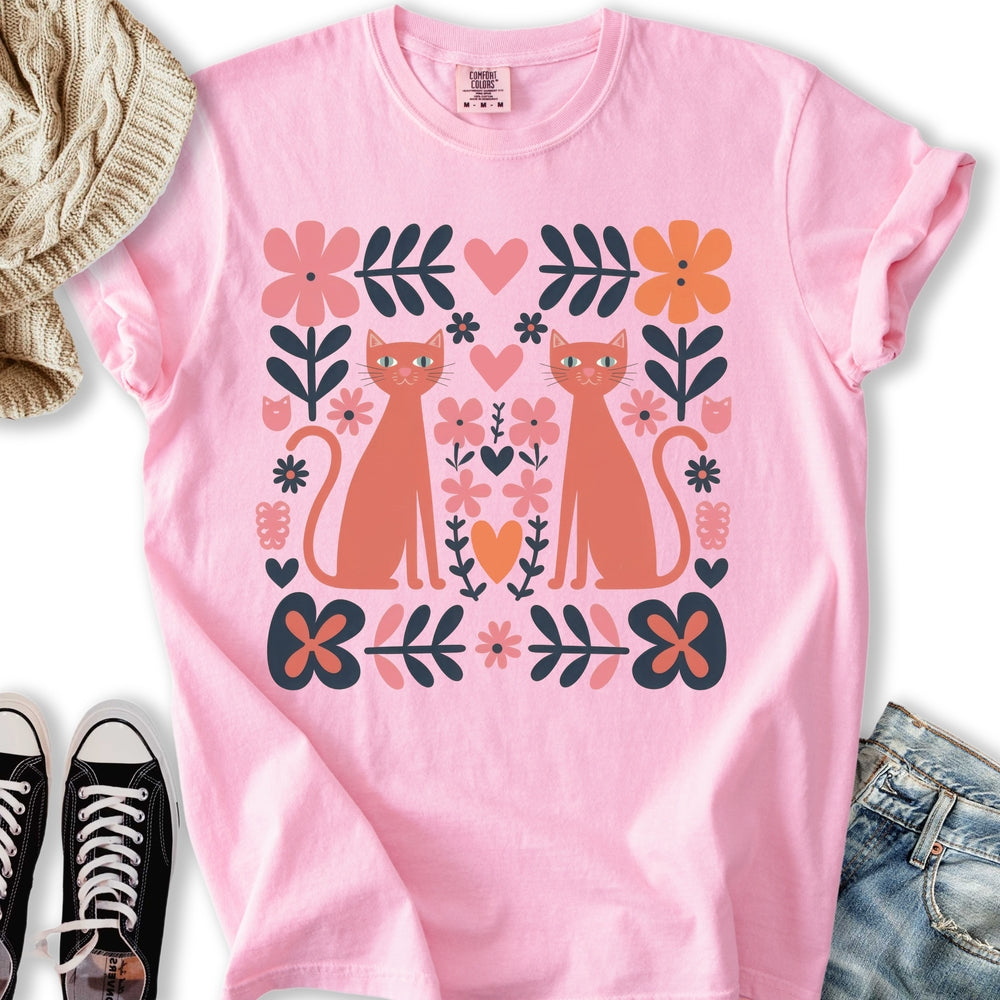 Folk Art Cats T-Shirt