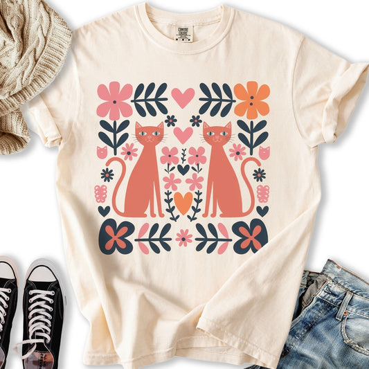 Folk Art Cats T-Shirt