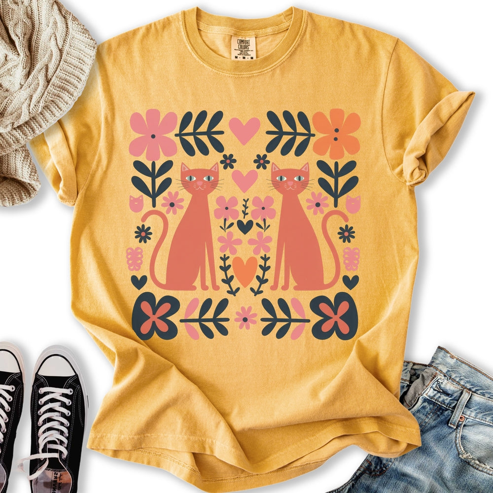 Folk Art Cats T-Shirt