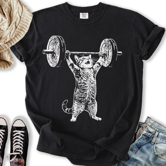 Weight Lifter Cat T-Shirt