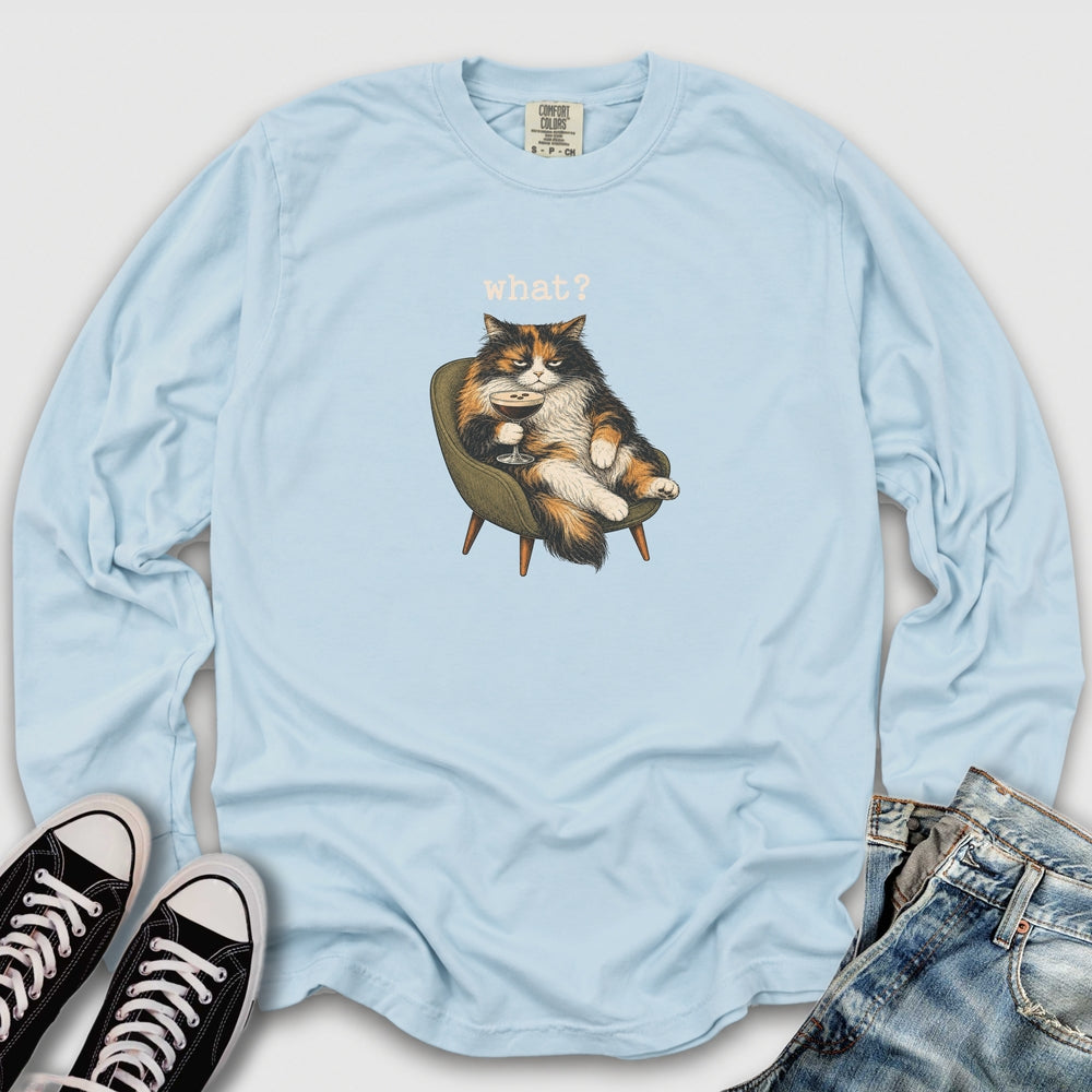 Grumpy Calico Cat Long Sleeve Tee