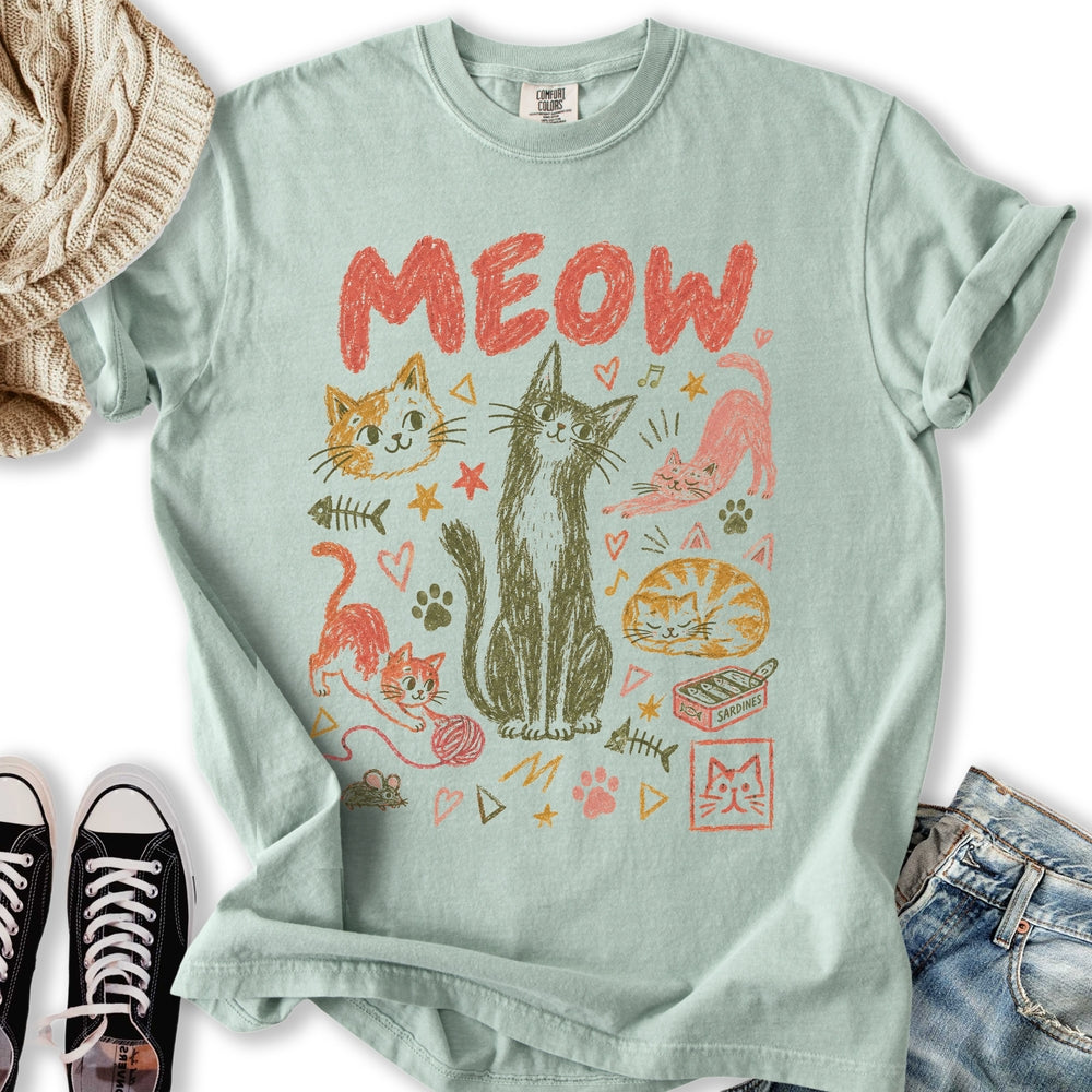 Meow Doodle Relaxed Tee